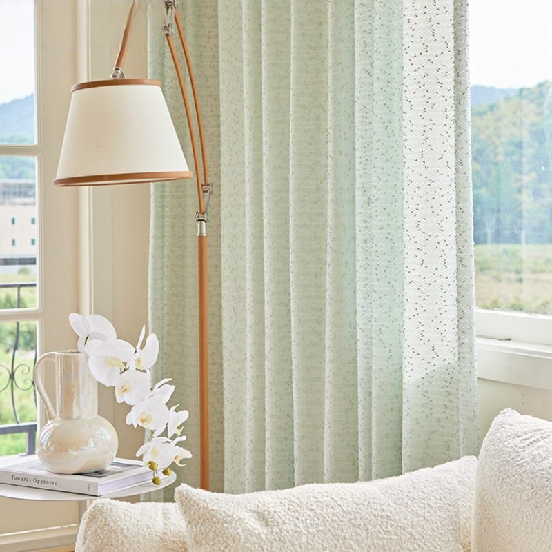 Anyhouz 150cm Curtains White Modern Luxury Retro Style Texture for Living Room Bedroom Dining Fashion Decor