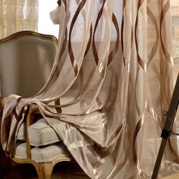 Anyhouz 150cm Curtains Brown Modern Luxury Retro Style Texture for Living Room Bedroom Dining Fashion Decor