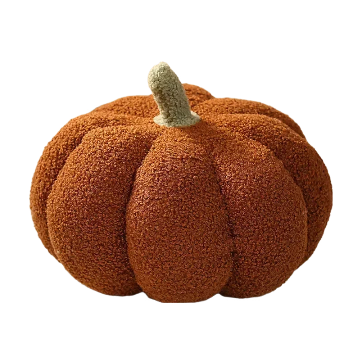 Anyhouz Throw Pillows Brown Lamb Fleece Pumpkin Plush Toys for Home Decor Throw Pillow Living Room Bedroom 35cm