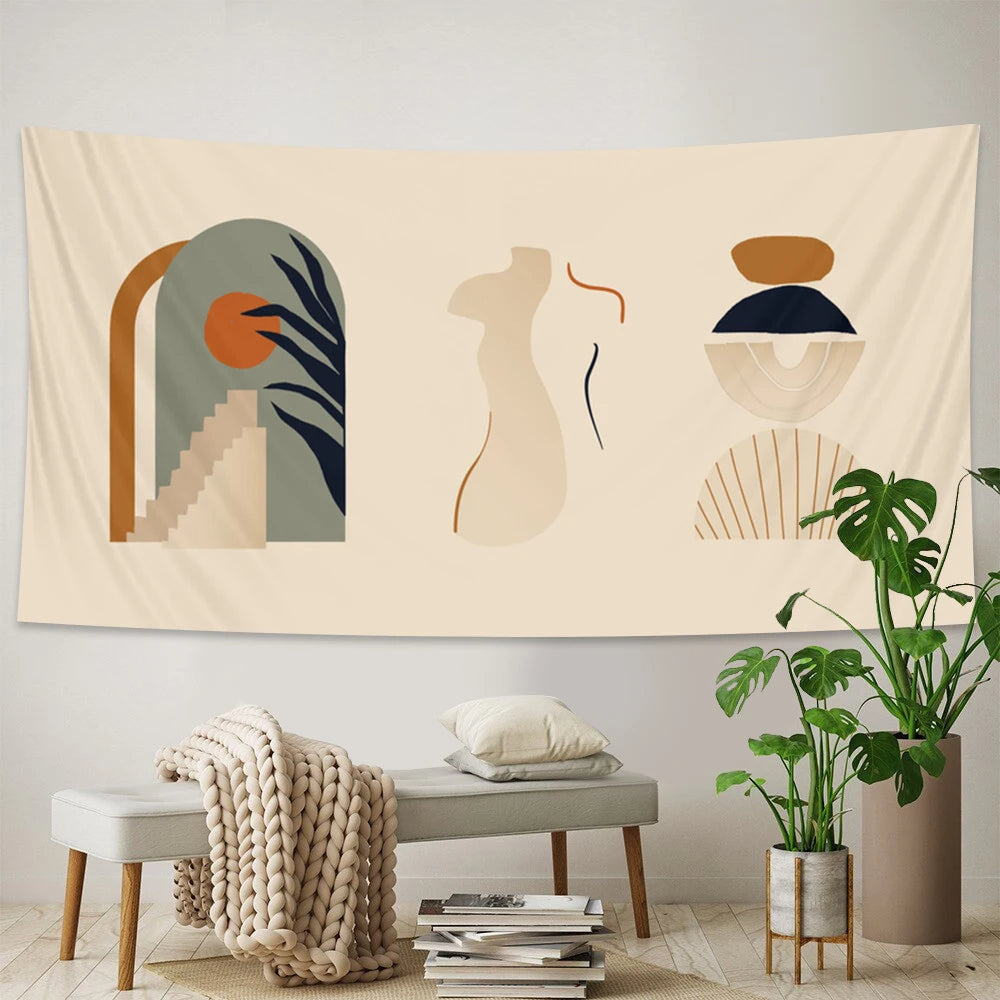 Anyhouz Tapestry Mural Paint 230x150cm Psychedelic Scene Art Hippie Bohemian Decorative Sheet