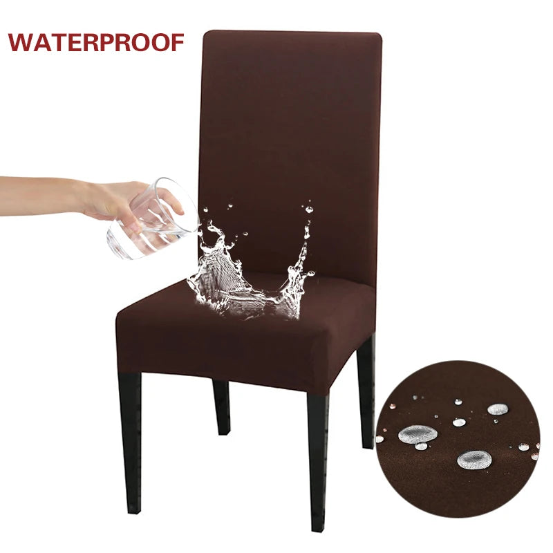 Anyhouz Chair Cover Coffee with Anti-Dirt and Waterproof Elastic Material for Dining Room Kitchen Wedding Hotel Banquet Restaurant