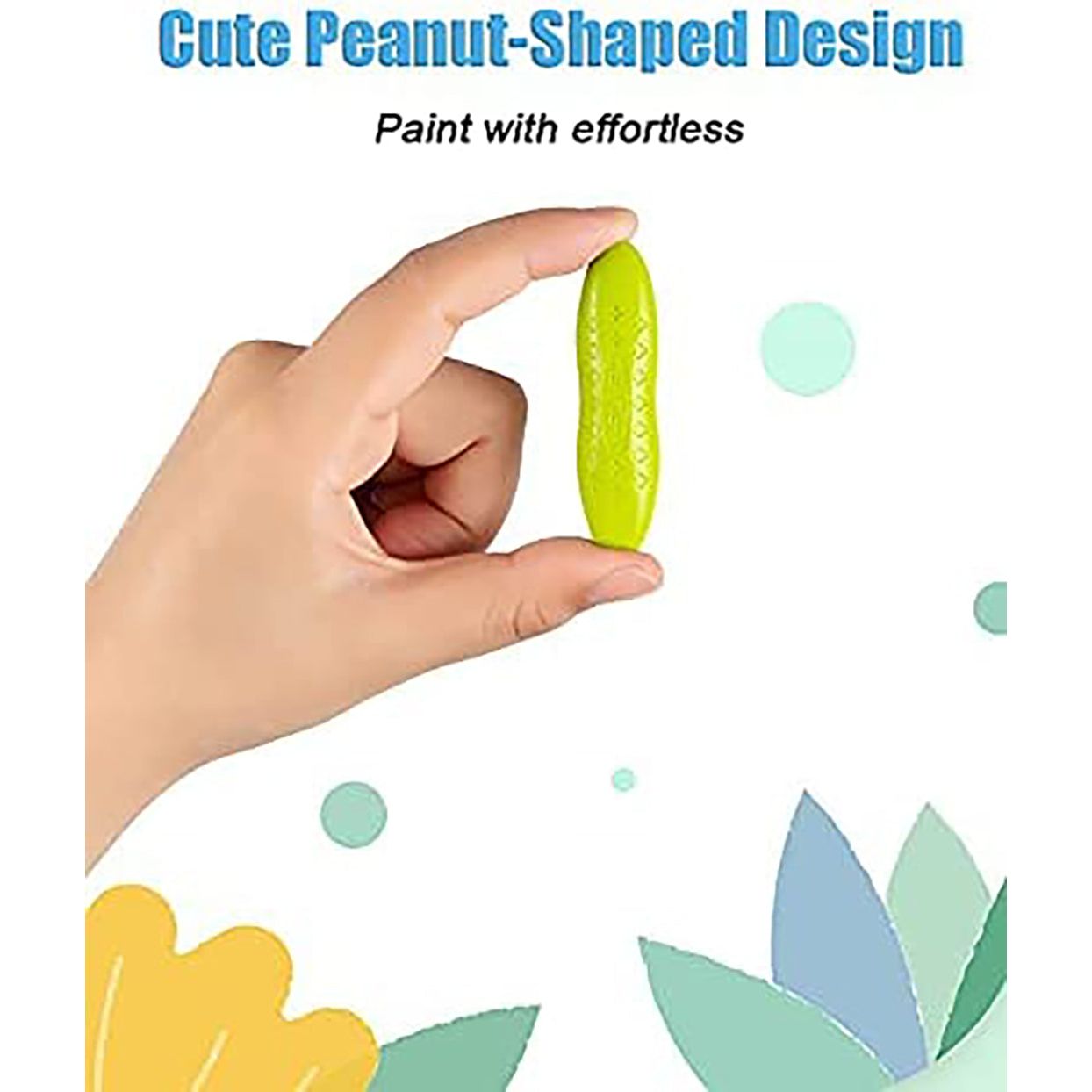 YPLUS Peanut Kids Washable Crayons, Non-Toxic 24 Pastel Colors