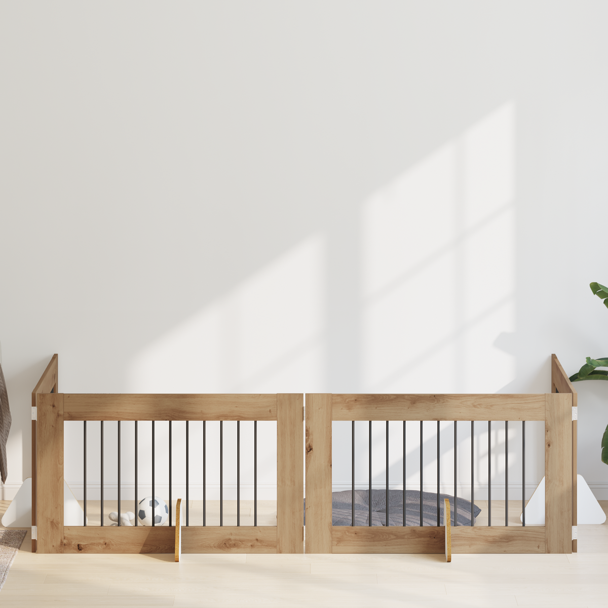 Foldable Dog Gate with Stands 4 pcs Artisan Oak 401 cm