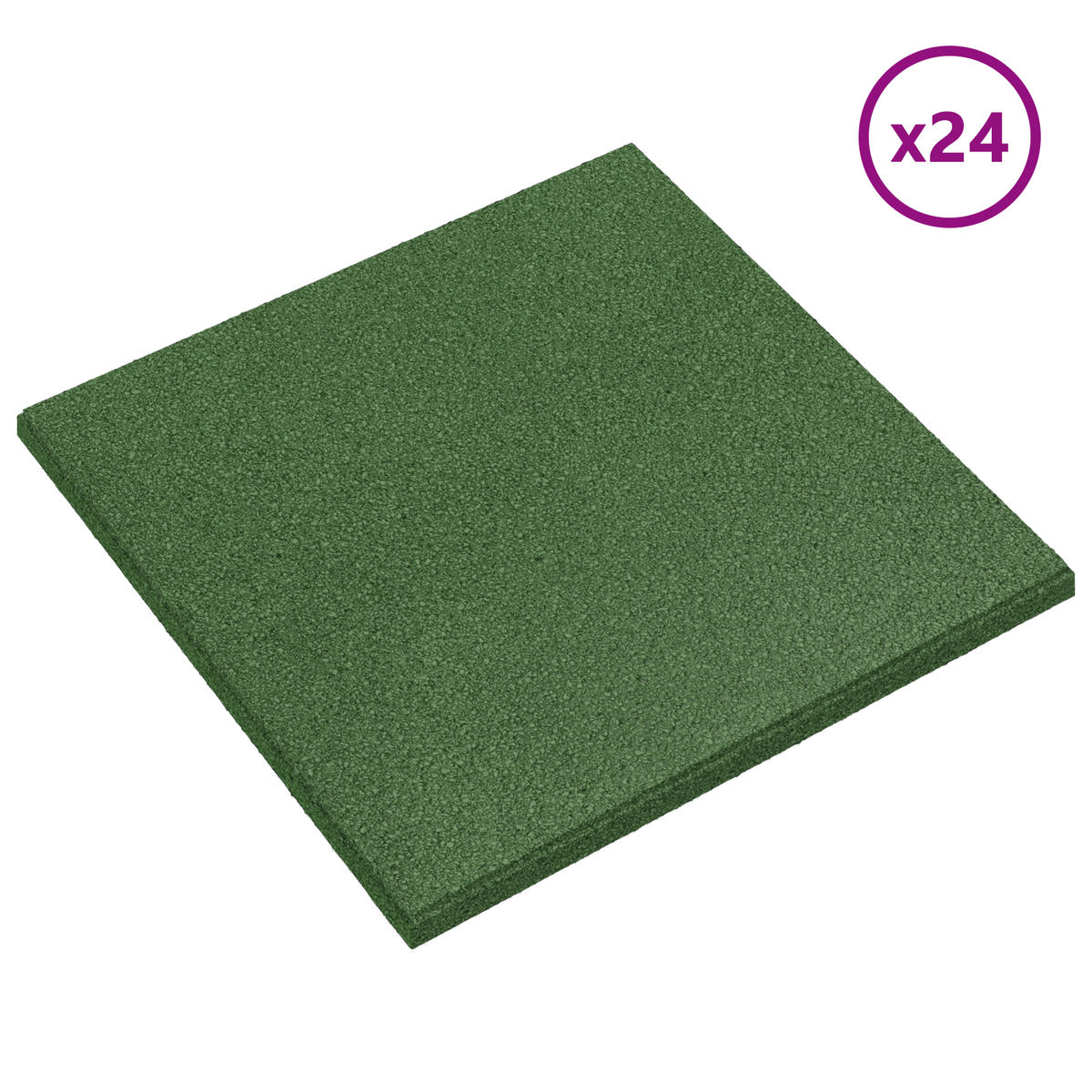 Fall Protection Tiles 24 pcs Green 50 x 50 cm Rubber