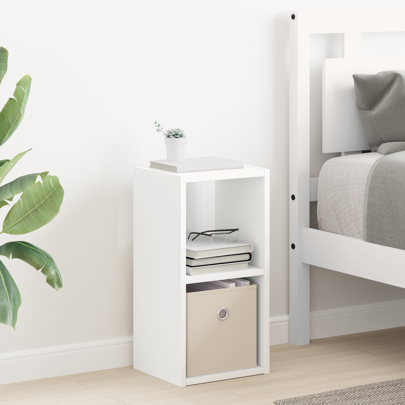 Bedside Table 2 pcs White 25.5 x 22 x 49.5 cm Engineered Wood