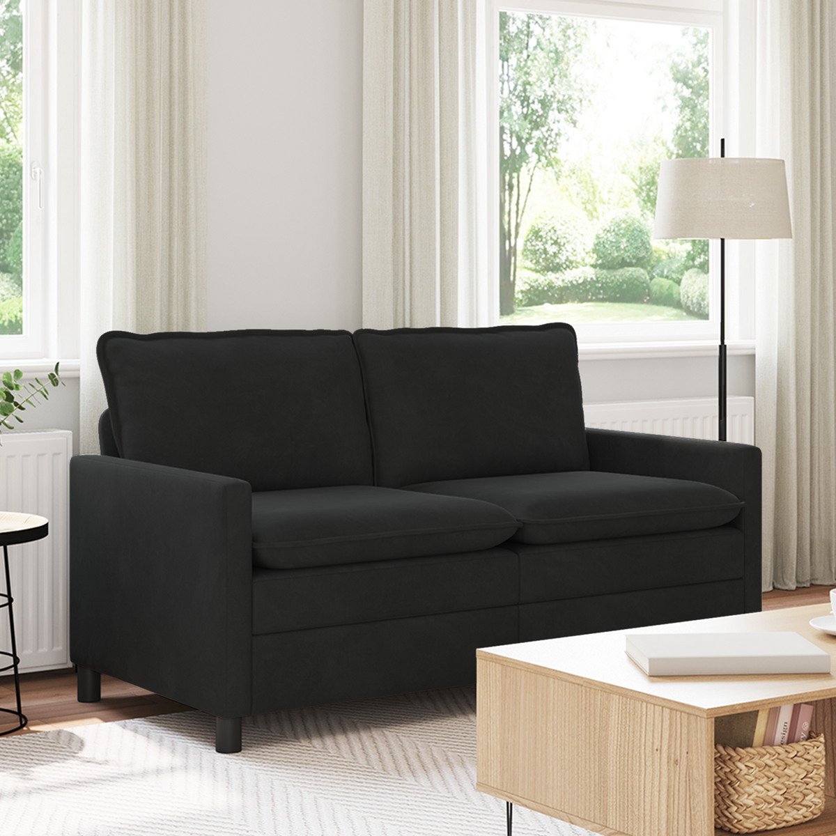 Sofa Black 156 x 81 x 87.5 cm Velvet