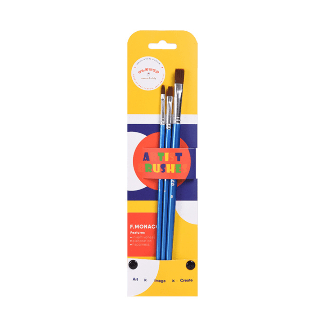 Flower Monaco Artist Brush Set 3 Pcs-1910112456345260033