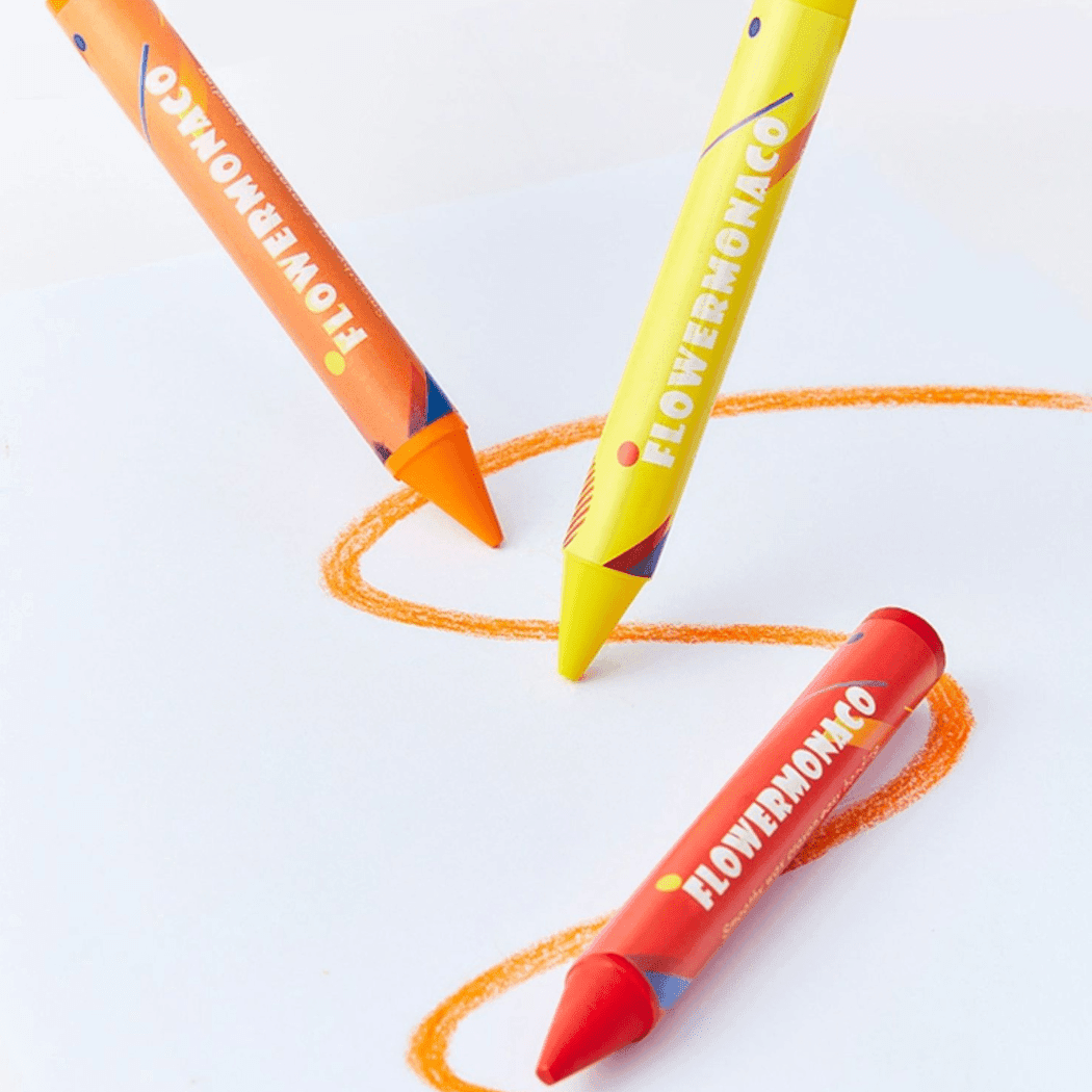 Flower Monaco Palmy Crayons 24 Colour-1954803153346105345