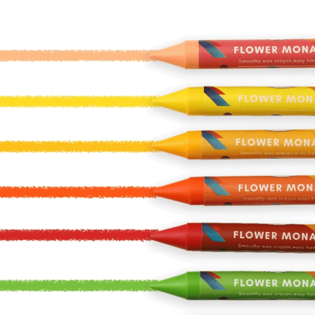 Flower Monaco Palmy Crayons 24 Colour-1954803153346105348