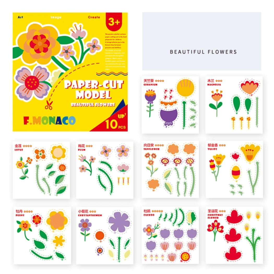 Flower Monaco Paper Cut Pack of 3 Set 1-1910112116417892353