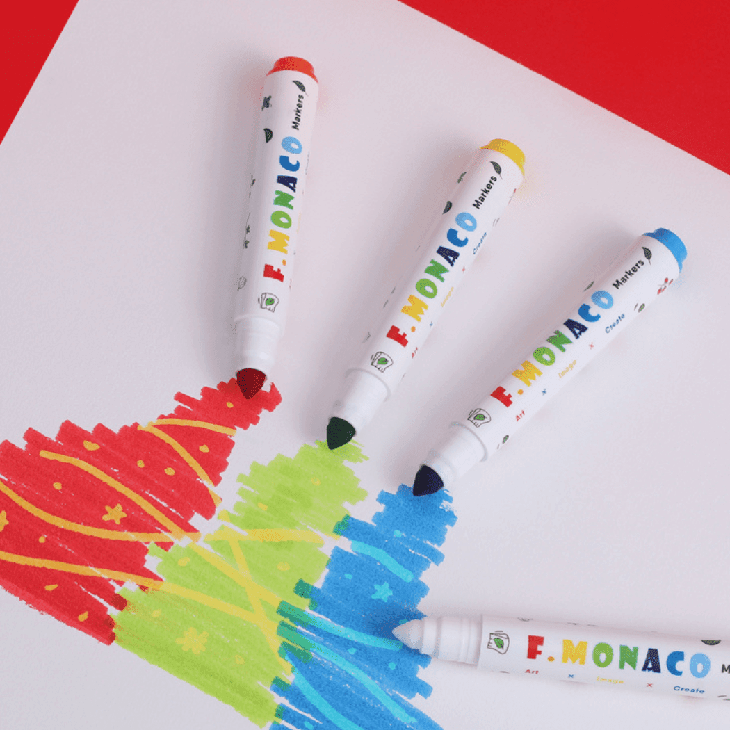 Flower Monaco Round Washable Marker 12 Colours-1910112117307084803