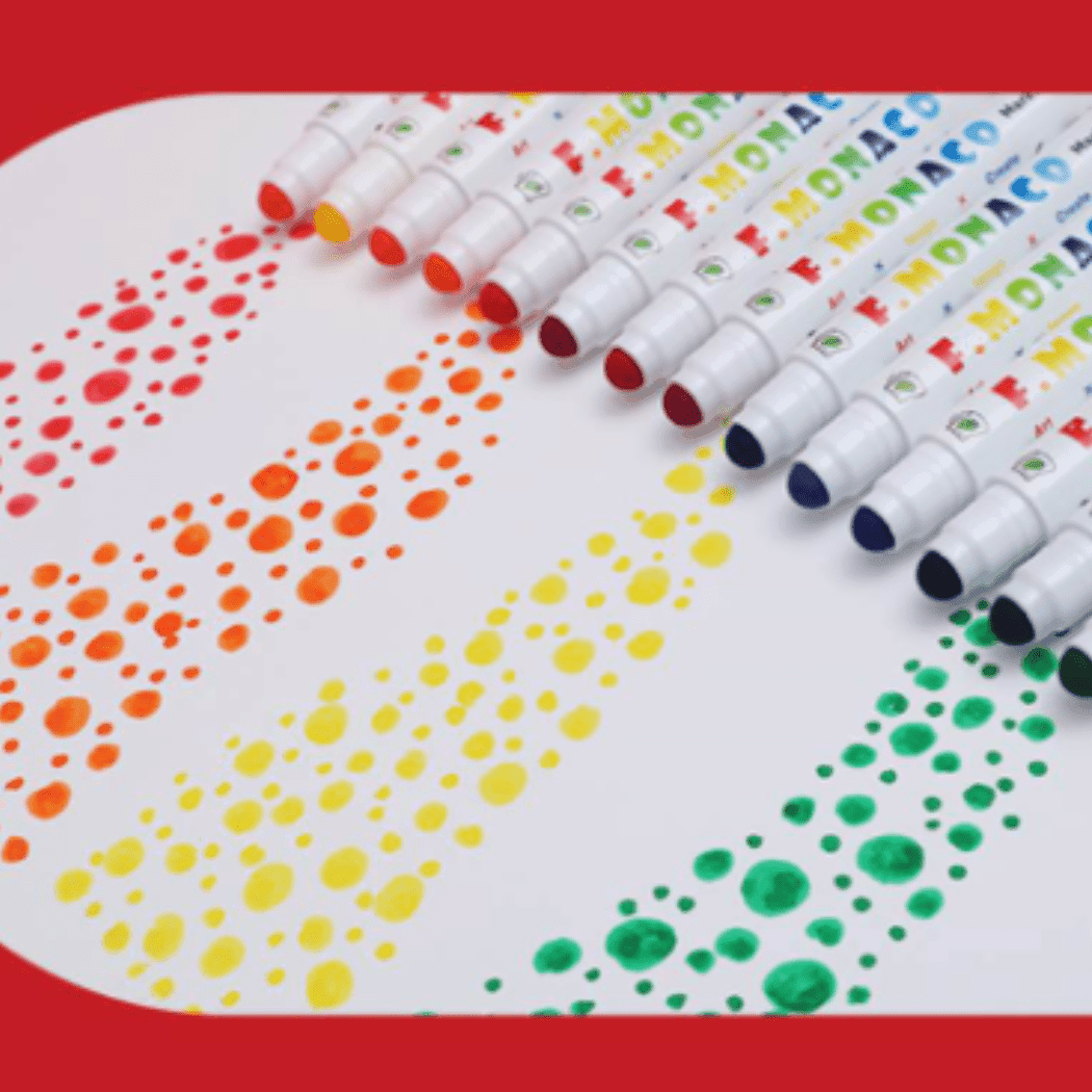 Flower Monaco Round Washable Marker 12 Colours-1910112117307084806