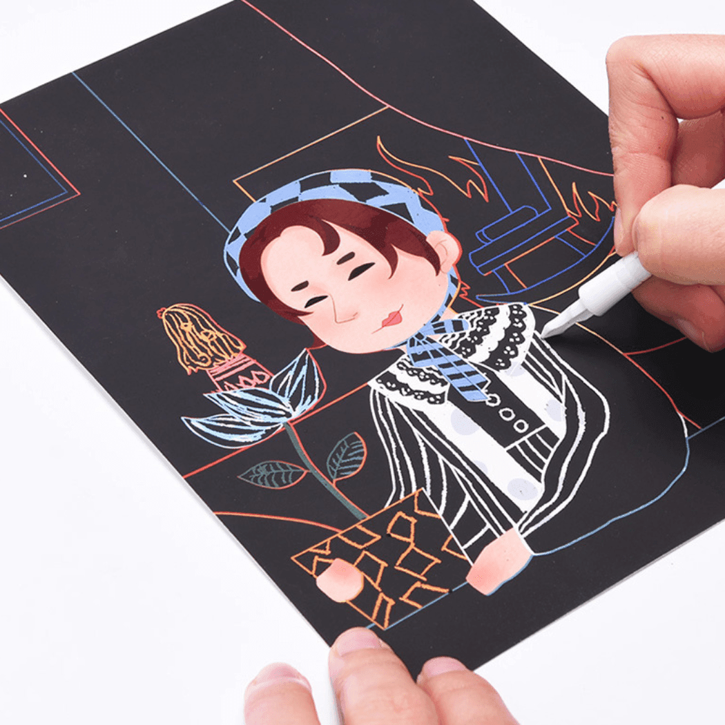 flower Monaco Scratch Art Set-1954803112791379972