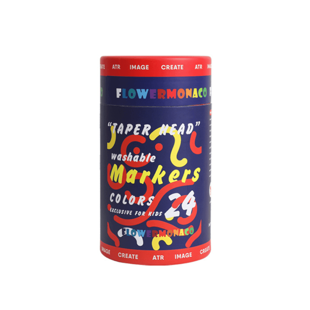 Flower Monaco Taper Head Washable Marker 24 Colors-1910112456173293568