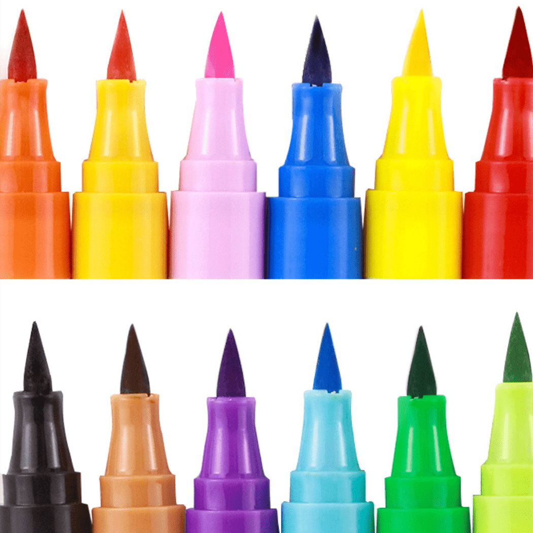 Flower Monaco Taper Head Washable Marker 24 Colors-1910112456173293571