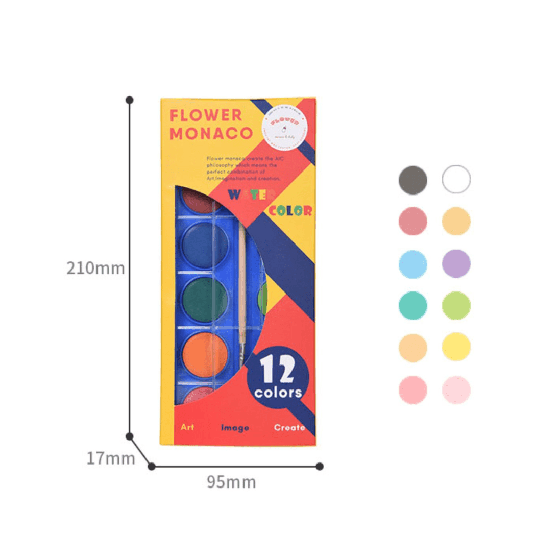 Flower Monaco Water Color 12 Colors-1935134259736088579