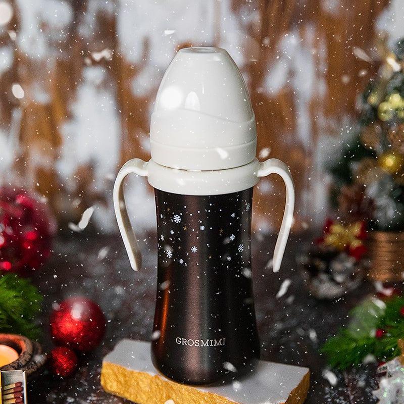 Grosmimi Dark Stainless Straw Cup 300ml White-1954803141711106051