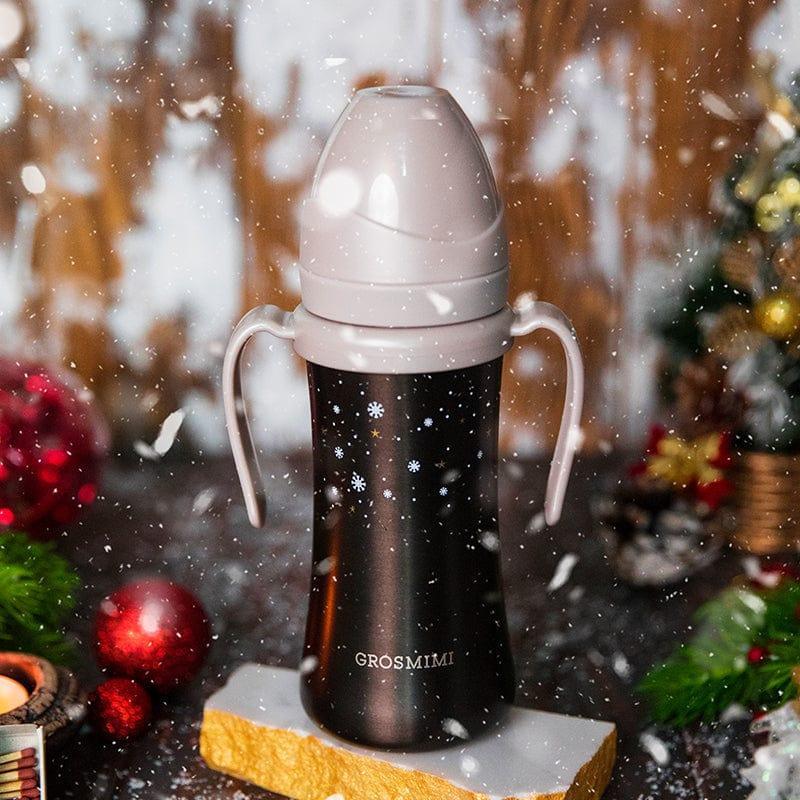 Grosmimi Dark Stainless Straw Cup 300ml Red-1954803142583521284