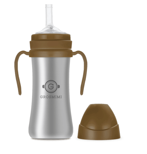 Grosmimi Stainless Straw Cup 200ml Charcoal-1954803141157457922