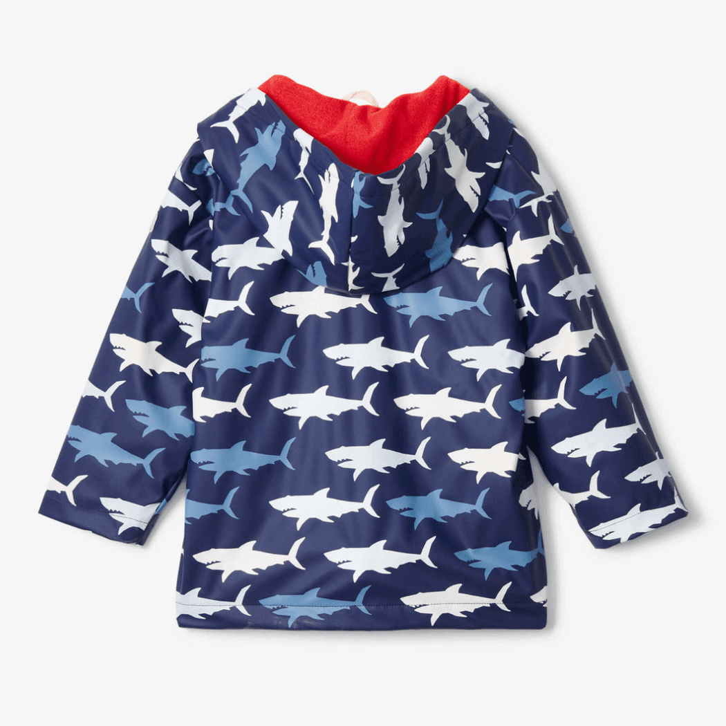 HATLEY Colour Changing Raincoat | Hungry Sharks Size 3-1910112163545092098