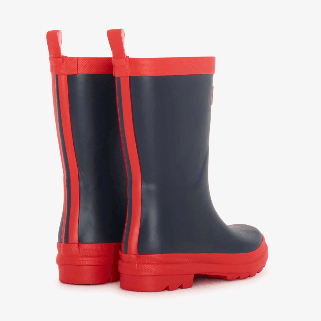 HATLEY Matte Kids Rain Boots | Navy & Red size 12-1954803036299857920