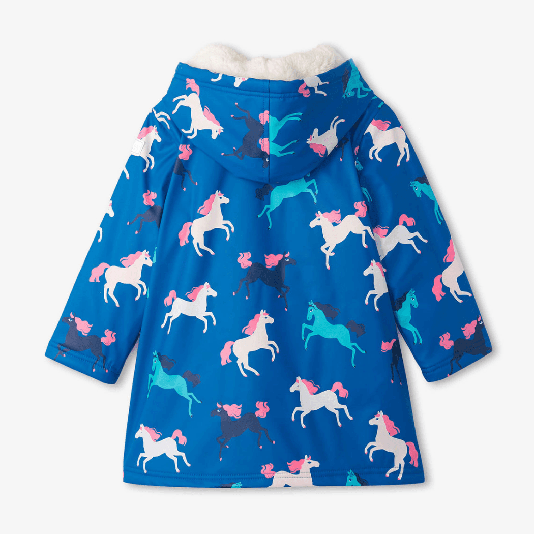 HATLEY Sherpa Lined Splash Rain Jacket | Prancing Horses Size 3-1910112140325425153