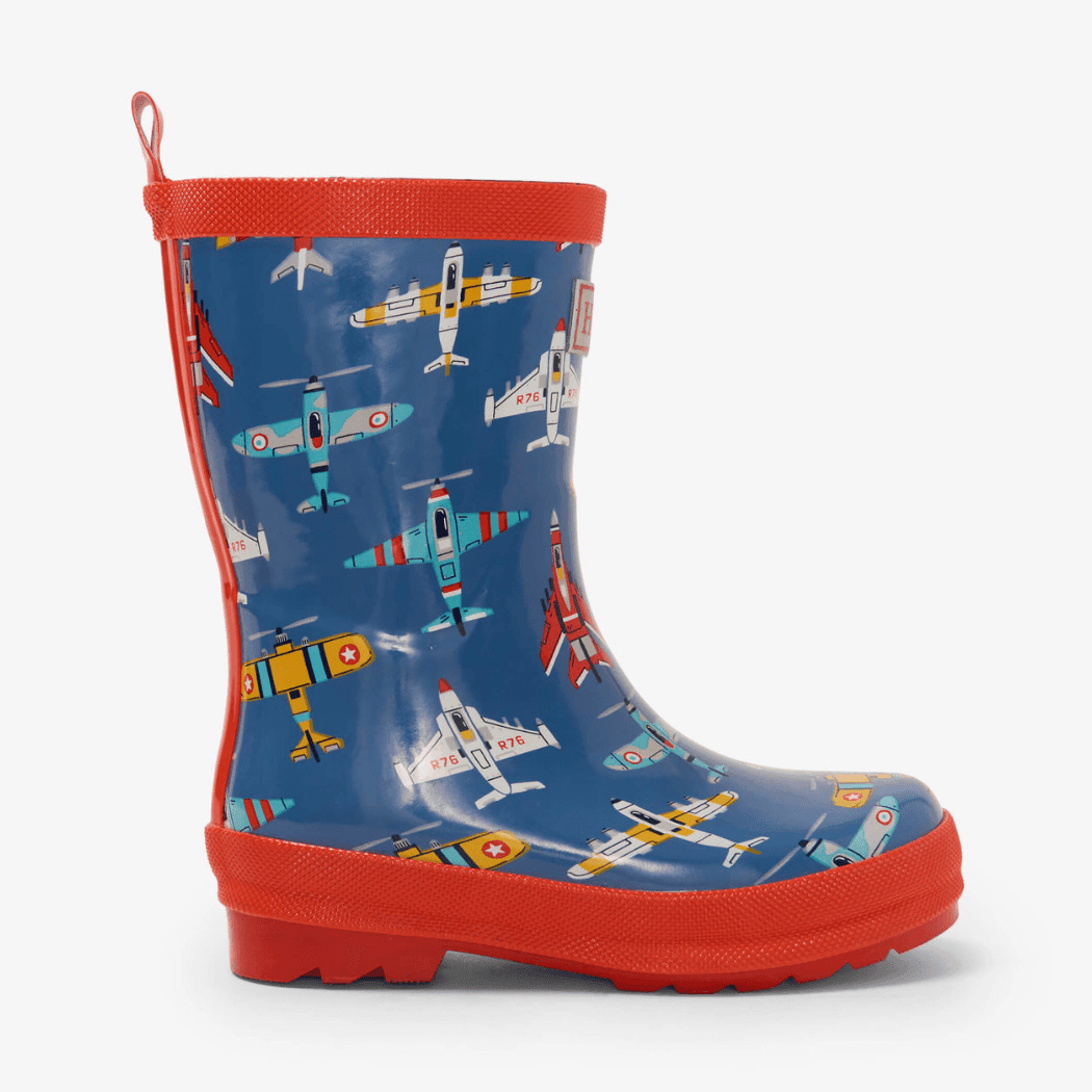 HATLEY Shiny Kids Rain Boots | Flying Aircrafts size 7-1910112141898289153