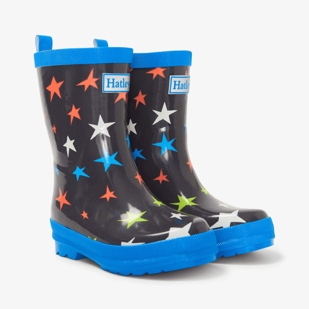 HATLEY Shiny Kids Rain Boots | Ombre Stars size 6-1954803167363469312