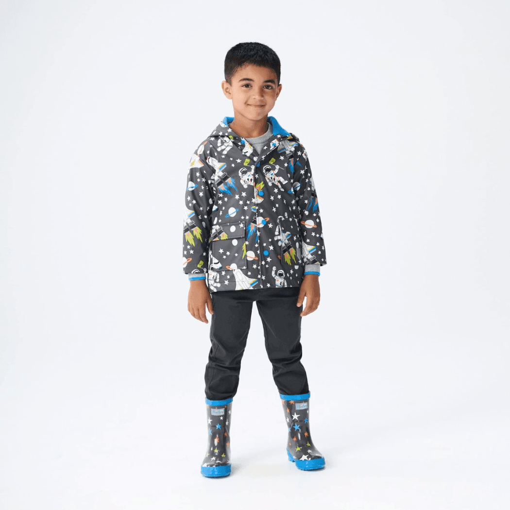 HATLEY Shiny Kids Rain Boots | Ombre Stars size 8-1954803167707402241