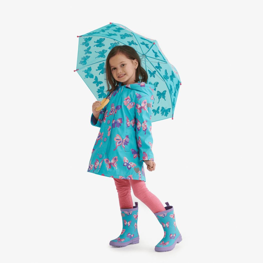 HATLEY Splash Rain Jacket | Doodle Butterflies Size 2-1910112163398291457