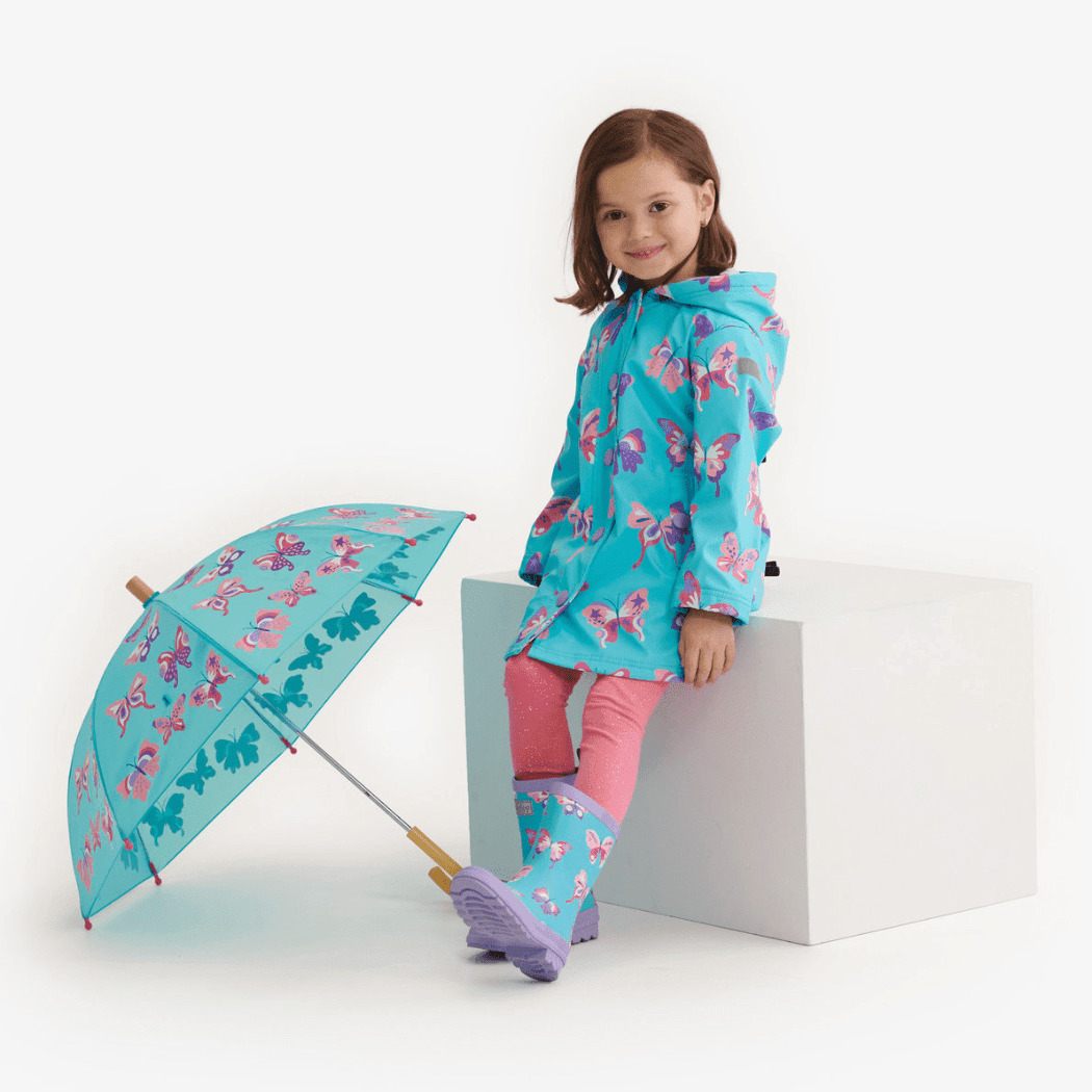 HATLEY Splash Rain Jacket | Doodle Butterflies Size 2-1910112163398291458