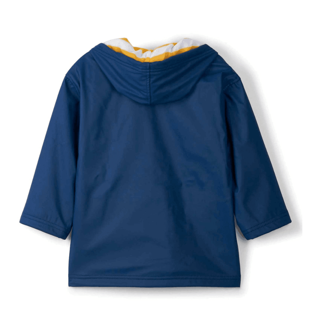 HATLEY Zip Up Splash Rain Jacket | Navy with Yellow Zip Size 8-1910112139968909312