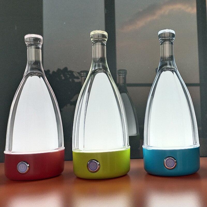 Anyhouz Luxury Lamp Bluetooth Speaker Silver Wine Bottle Home Decor USB Rechargeable Table Accents for Bedroom Hotel Living Room