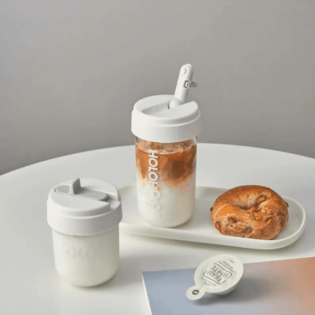 HOLOHOLO Heat-Resistant Reusable Coffee Cup Grey 300ml-1954803129581178885