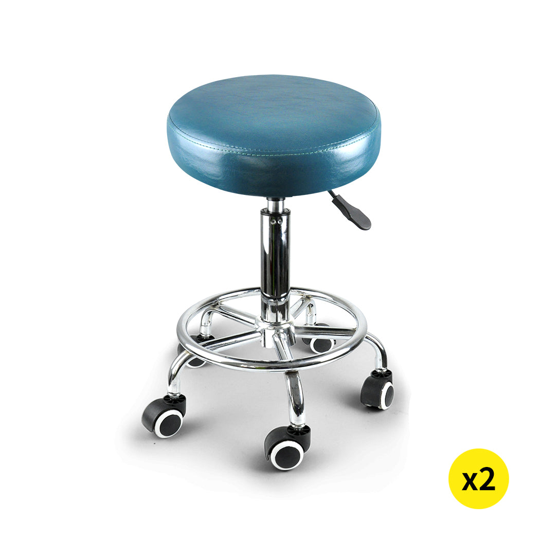 Levede 2x Barstool Swivel Salon Hairdressing Teal-1954802613350436864