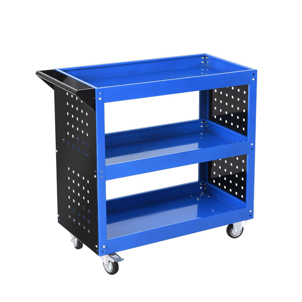 Traderight Tool Trolley Cart 3 Tier Blue-1919892898338443264