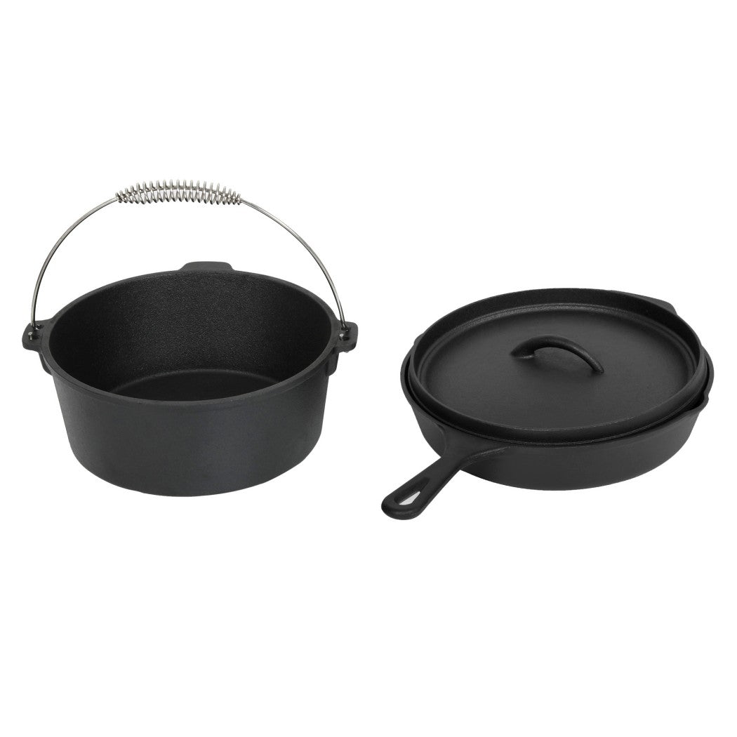 Toque 3PCS Cast Iron Frying Pan and Cast Iron Pot Set-1973194189634146304