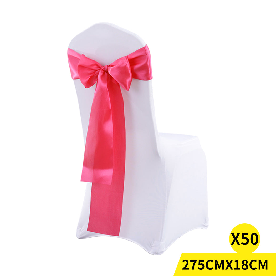 50x Satin Chair Sashes Cloth Cover Wedding Mauve-1954802695252611072