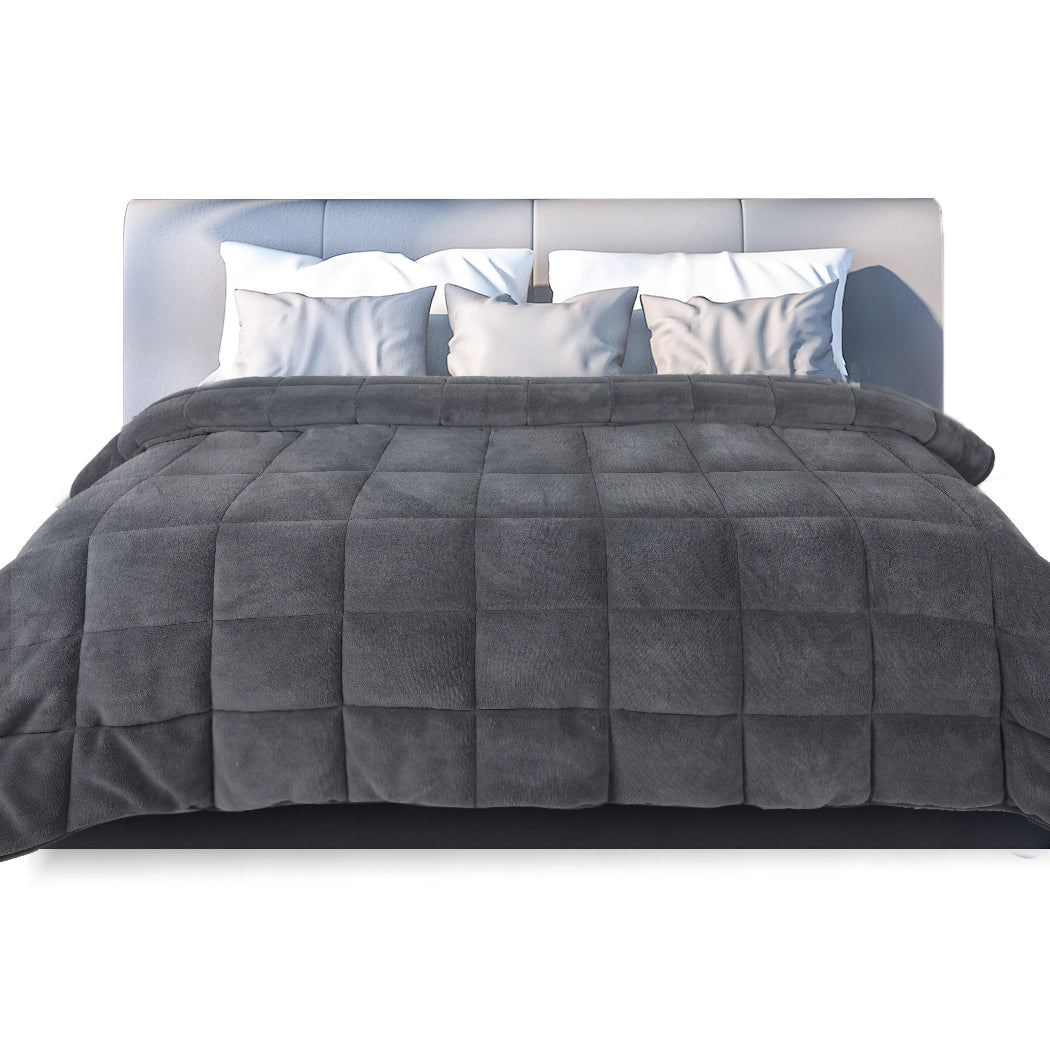 DreamZ Quilt Doona Comforter Blanket Grey Super King-1954802584338436096