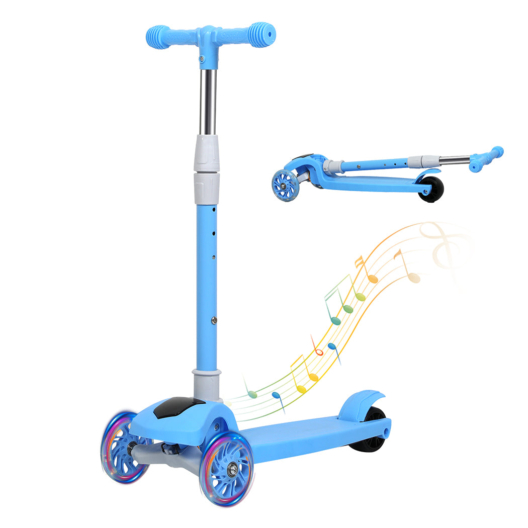 Bopeep Foldable Kids Scooter LED Music Blue-1954802362413617152