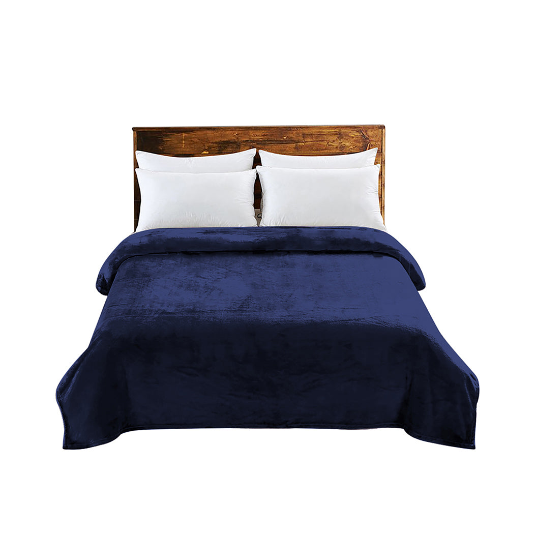DreamZ 320GSM 220x240cm Ultra Soft Mink Navy Queen-1954802937544970240