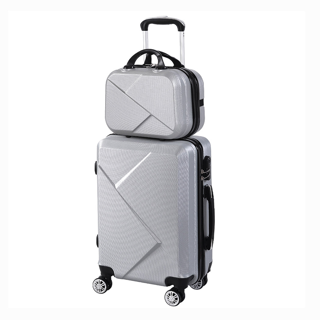 Slimbridge 2pcs 20"Travel Luggage Set Grey-1954802808406544384