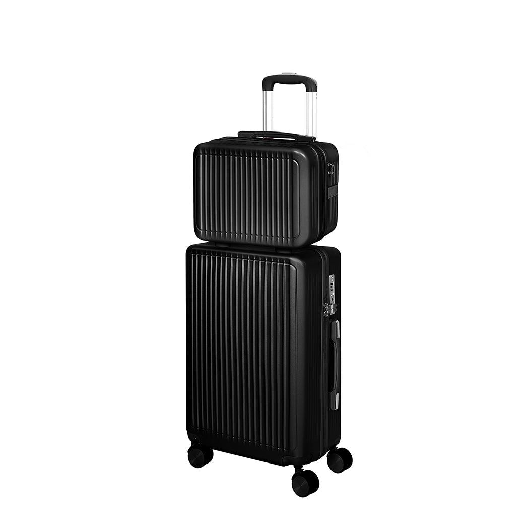 Slimbridge Luggage Suitcase Trolley Black 2pc 14"+20"-1910112844318380032