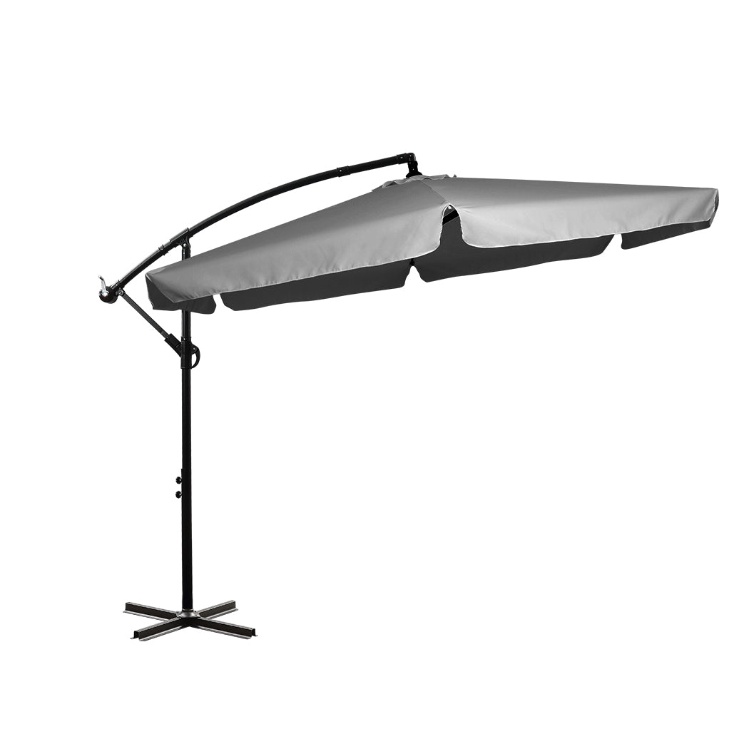 Mountview 3M Cantilever Umbrella Outdoor Grey Without Base-1954802877381873664