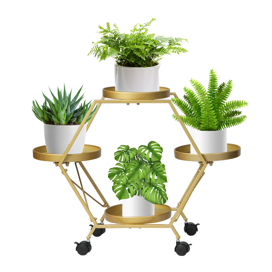 Levede Plant Stand Garden Outdoor Indoor Gold-1910112304276574208