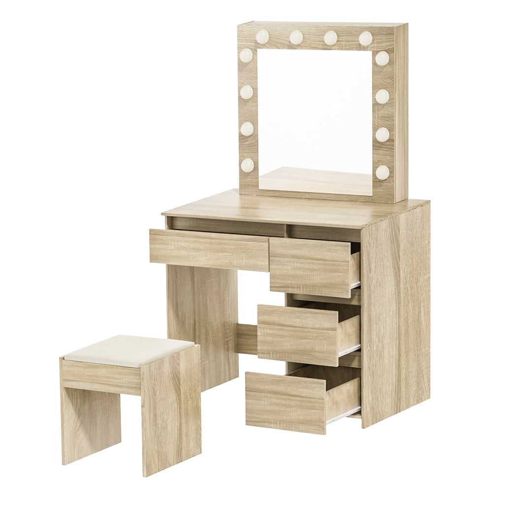 Levede Dressing Table Stool Set Makeup Mirror Led-1973193578565996544