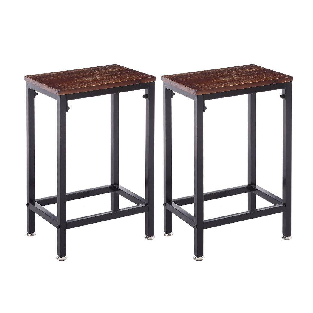Levede 2x Industrial Bar Stools Wooden-1919892920203350016
