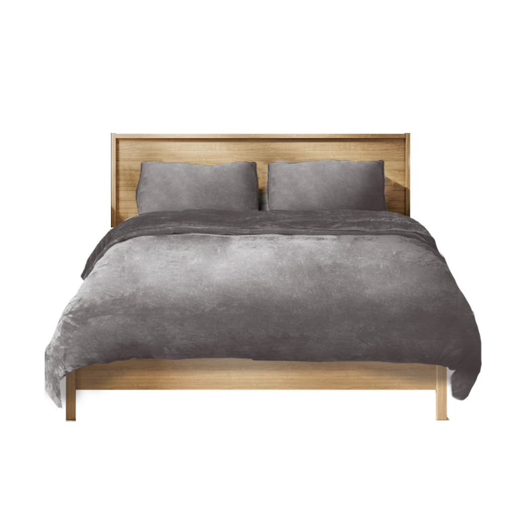 Quilt Cover Bedding set Flannel Double Silver-1910113192827293696