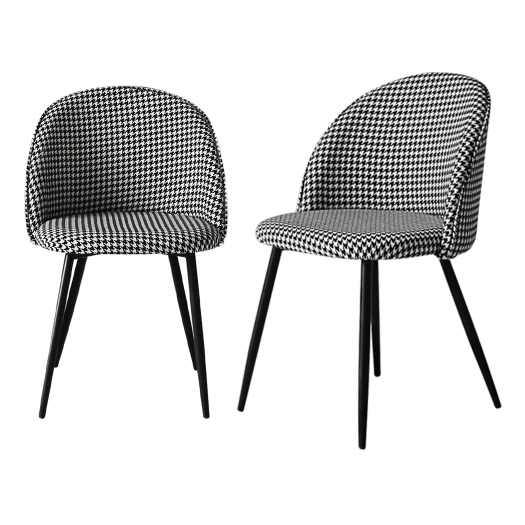 Levede 2x Dining Chairs Kitchen Cafe Black and White-1954802979513176064