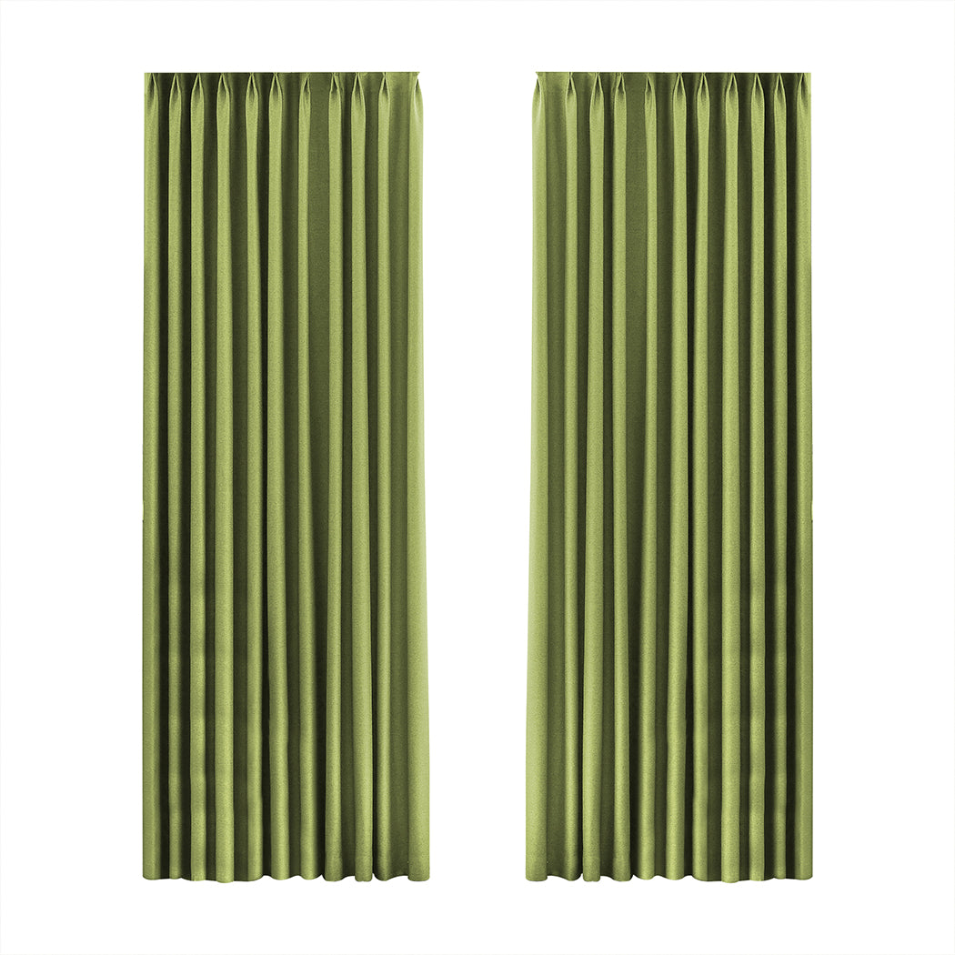 Marlow 2XBlockout Curtains Chenille 132x250 Green-1954802975734108160